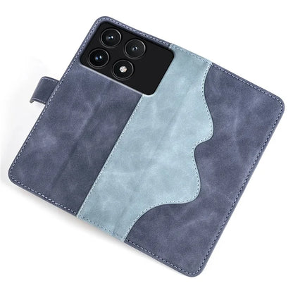 For Xiaomi Redmi K70 5G /  K70 Pro 5G Leather Case Stand Function Color Splicing Wallet Cover