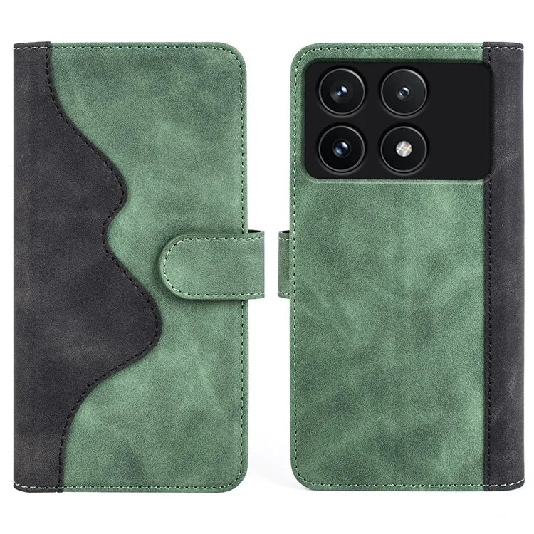 For Xiaomi Redmi K70 5G /  K70 Pro 5G Leather Case Stand Function Color Splicing Wallet Cover