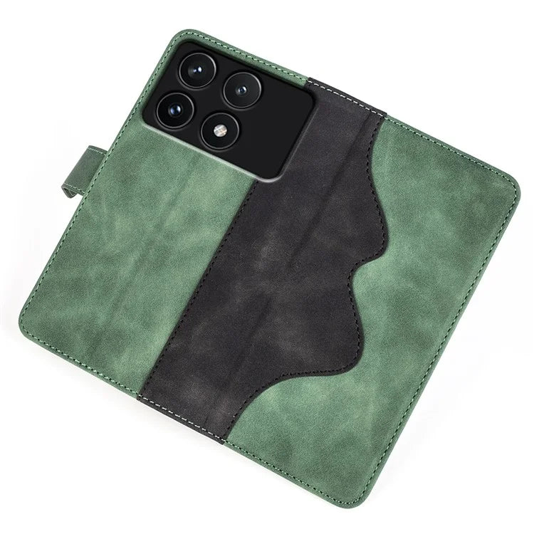 For Xiaomi Redmi K70 5G /  K70 Pro 5G Leather Case Stand Function Color Splicing Wallet Cover