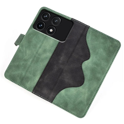 For Xiaomi Redmi K70 5G /  K70 Pro 5G Leather Case Stand Function Color Splicing Wallet Cover