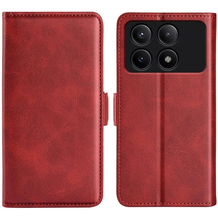 For Xiaomi Redmi K70E 5G / Poco X6 Pro 5G Case Dual Magnetic Clasp Folio Leather Cell Phone Cover