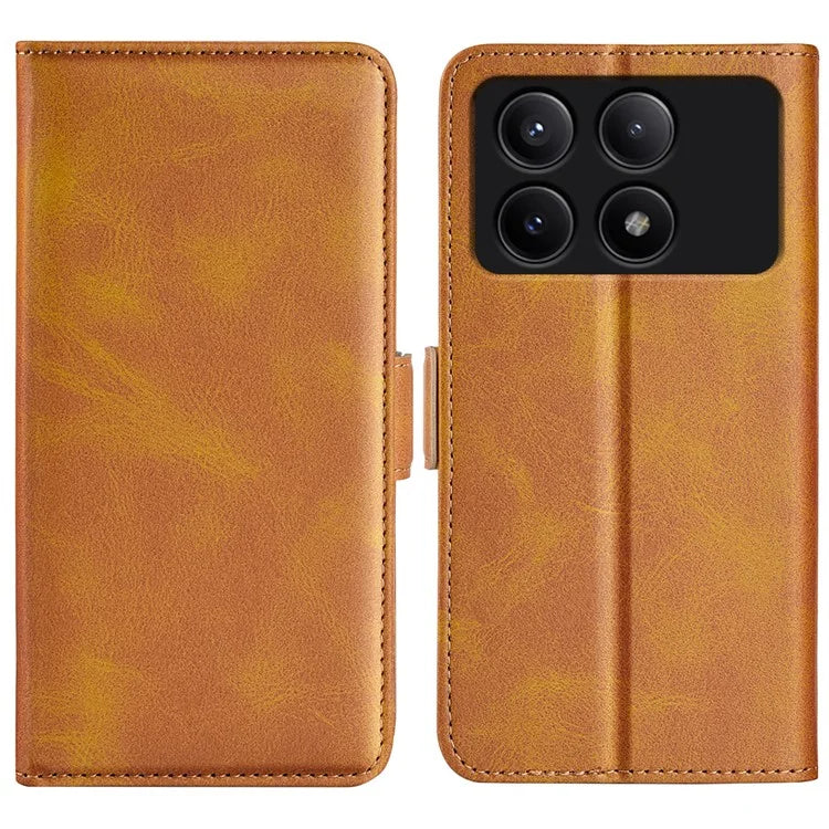 For Xiaomi Redmi K70E 5G / Poco X6 Pro 5G Case Dual Magnetic Clasp Folio Leather Cell Phone Cover