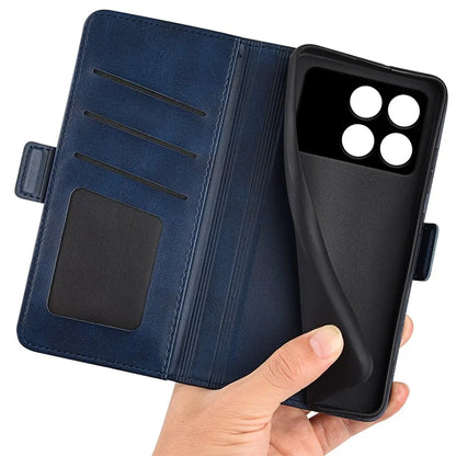 For Xiaomi Redmi K70E 5G / Poco X6 Pro 5G Case Dual Magnetic Clasp Folio Leather Cell Phone Cover