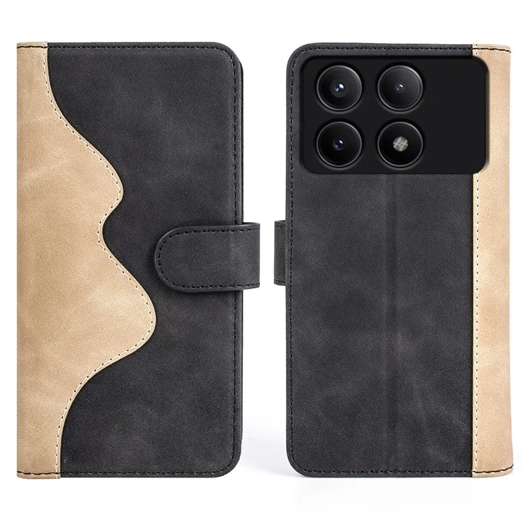 For Xiaomi Redmi K70E 5G / Poco X6 Pro 5G Case Wallet PU Leather Color Splicing Shockproof Phone Cover