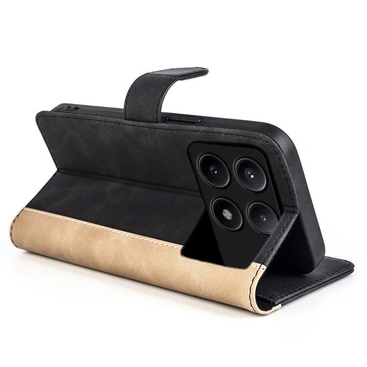 For Xiaomi Redmi K70E 5G / Poco X6 Pro 5G Case Wallet PU Leather Color Splicing Shockproof Phone Cover