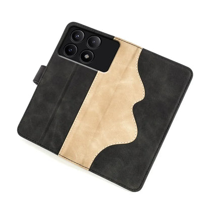 For Xiaomi Redmi K70E 5G / Poco X6 Pro 5G Case Wallet PU Leather Color Splicing Shockproof Phone Cover