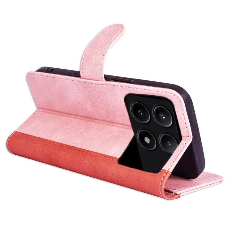 For Xiaomi Redmi K70E 5G / Poco X6 Pro 5G Case Wallet PU Leather Color Splicing Shockproof Phone Cover