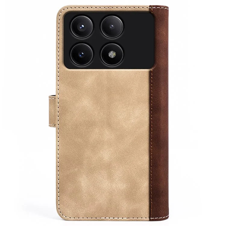For Xiaomi Redmi K70E 5G / Poco X6 Pro 5G Case Wallet PU Leather Color Splicing Shockproof Phone Cover