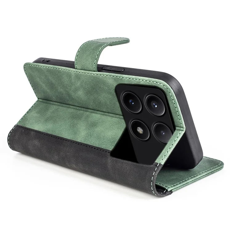 For Xiaomi Redmi K70E 5G / Poco X6 Pro 5G Case Wallet PU Leather Color Splicing Shockproof Phone Cover