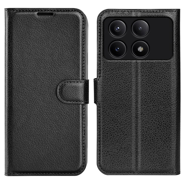 For Xiaomi Redmi K70E 5G / Poco X6 Pro 5G Case PU Leather Litchi Texture Folio Phone Cover