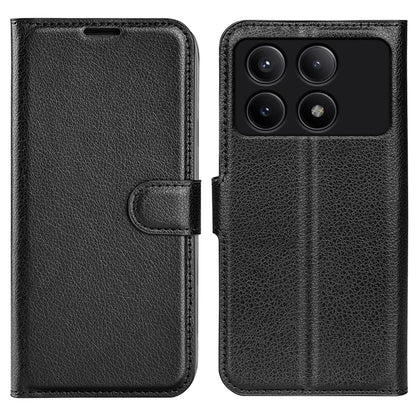 For Xiaomi Redmi K70E 5G / Poco X6 Pro 5G Case PU Leather Litchi Texture Folio Phone Cover