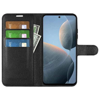 For Xiaomi Redmi K70E 5G / Poco X6 Pro 5G Case PU Leather Litchi Texture Folio Phone Cover