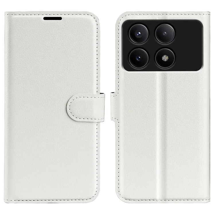 For Xiaomi Redmi K70E 5G / Poco X6 Pro 5G Case PU Leather Litchi Texture Folio Phone Cover