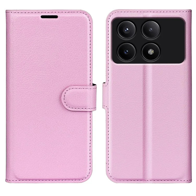 For Xiaomi Redmi K70E 5G / Poco X6 Pro 5G Case PU Leather Litchi Texture Folio Phone Cover