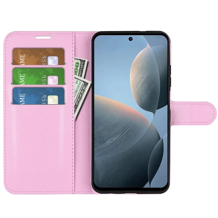 For Xiaomi Redmi K70E 5G / Poco X6 Pro 5G Case PU Leather Litchi Texture Folio Phone Cover