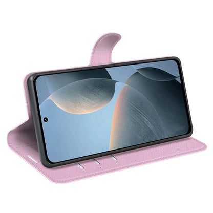 For Xiaomi Redmi K70E 5G / Poco X6 Pro 5G Case PU Leather Litchi Texture Folio Phone Cover