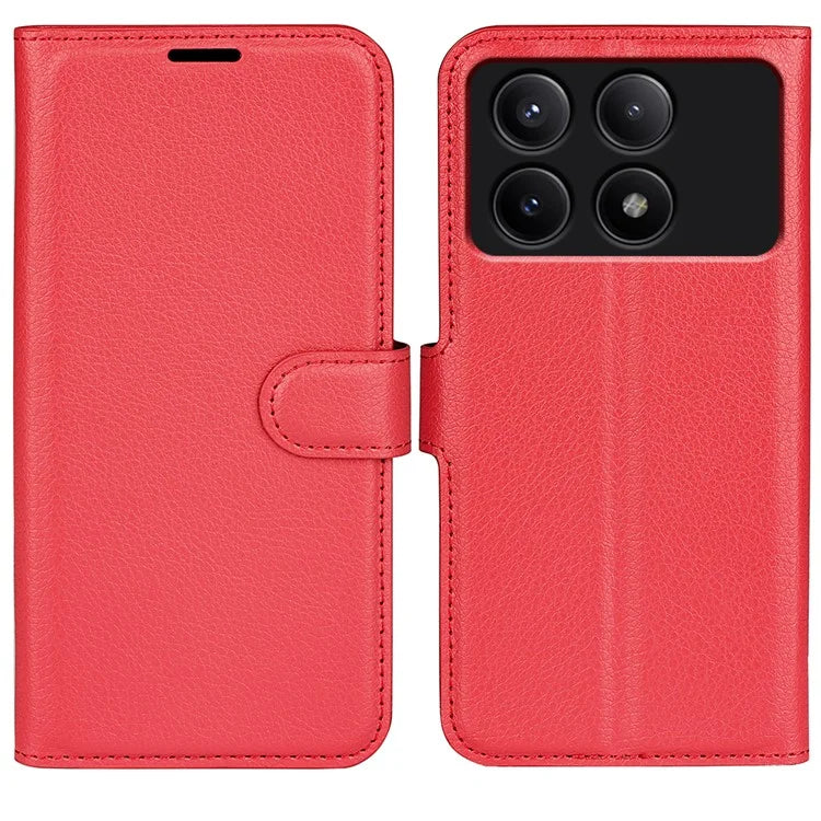 For Xiaomi Redmi K70E 5G / Poco X6 Pro 5G Case PU Leather Litchi Texture Folio Phone Cover