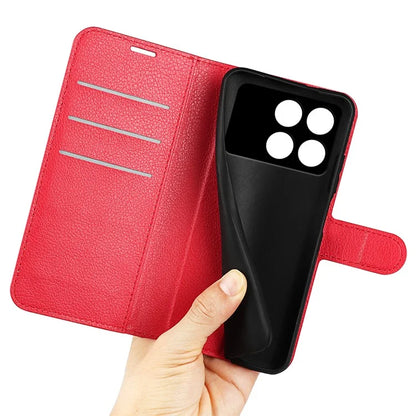 For Xiaomi Redmi K70E 5G / Poco X6 Pro 5G Case PU Leather Litchi Texture Folio Phone Cover