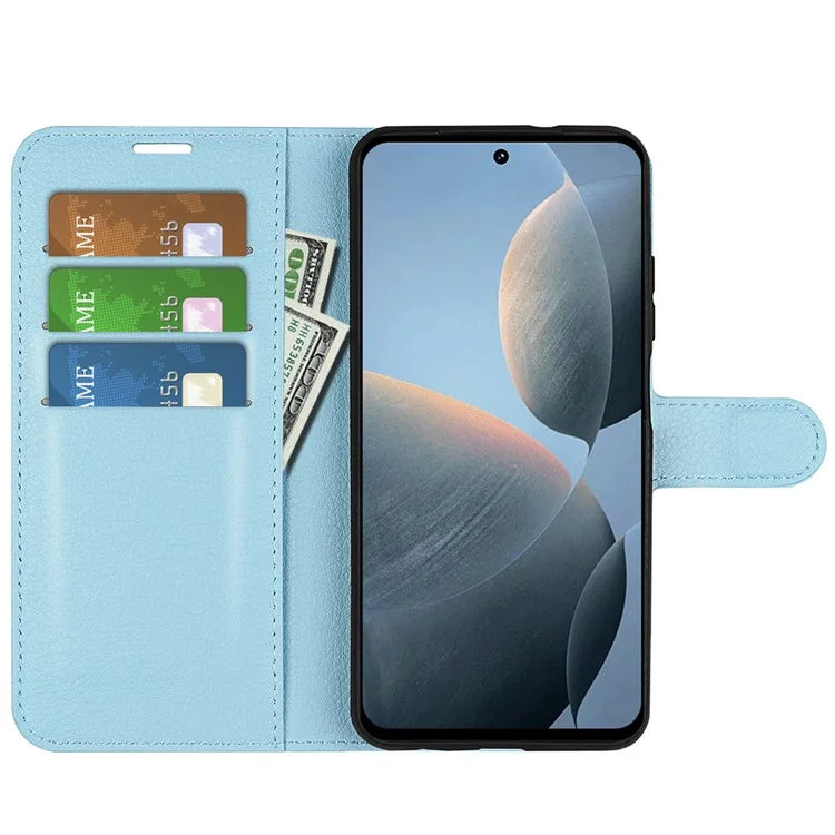 For Xiaomi Redmi K70E 5G / Poco X6 Pro 5G Case PU Leather Litchi Texture Folio Phone Cover