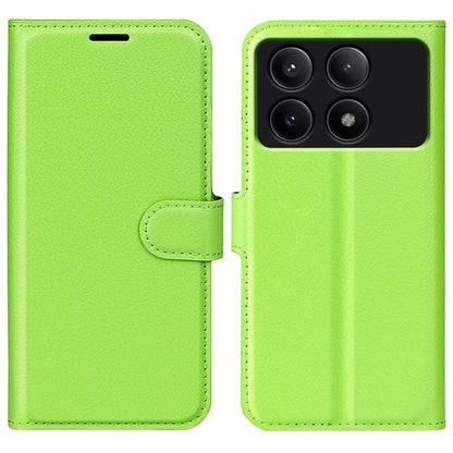 For Xiaomi Redmi K70E 5G / Poco X6 Pro 5G Case PU Leather Litchi Texture Folio Phone Cover