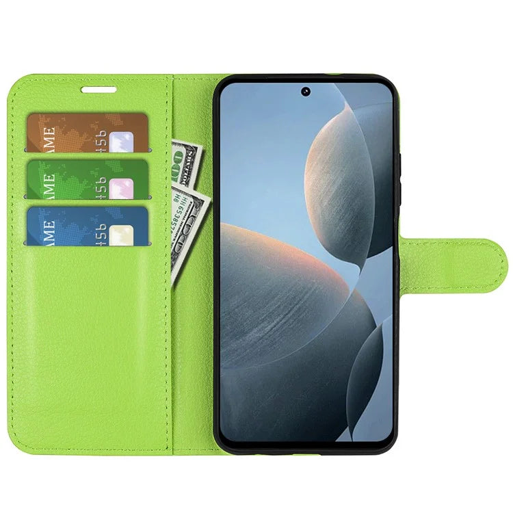 For Xiaomi Redmi K70E 5G / Poco X6 Pro 5G Case PU Leather Litchi Texture Folio Phone Cover