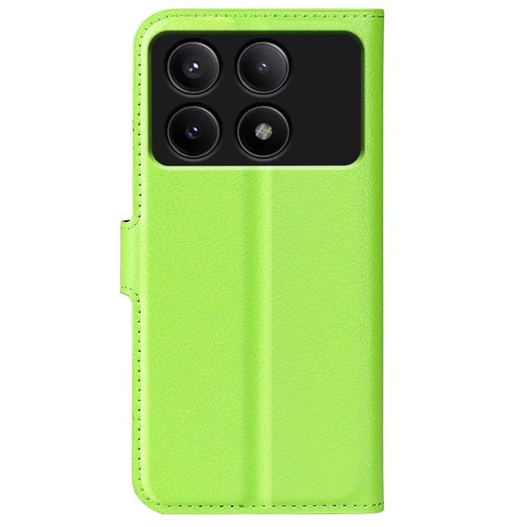 For Xiaomi Redmi K70E 5G / Poco X6 Pro 5G Case PU Leather Litchi Texture Folio Phone Cover