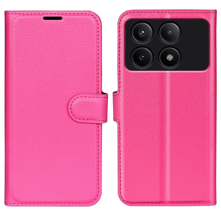 For Xiaomi Redmi K70E 5G / Poco X6 Pro 5G Case PU Leather Litchi Texture Folio Phone Cover