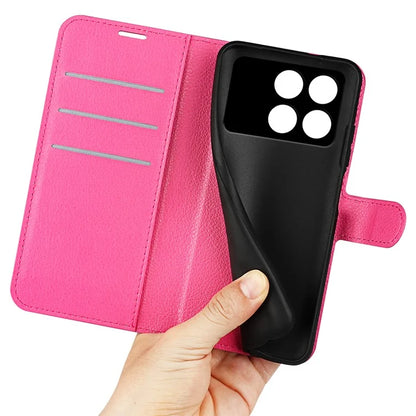 For Xiaomi Redmi K70E 5G / Poco X6 Pro 5G Case PU Leather Litchi Texture Folio Phone Cover