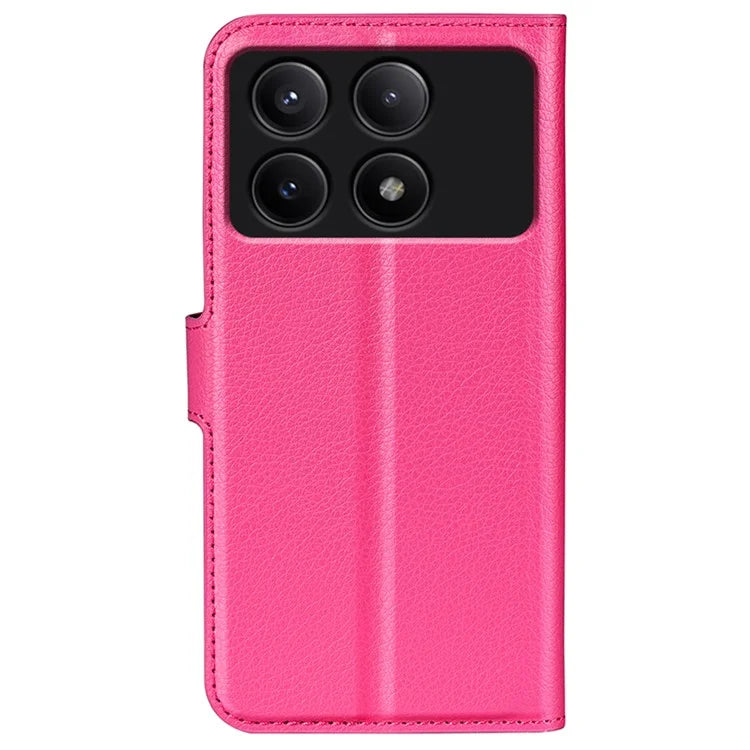 For Xiaomi Redmi K70E 5G / Poco X6 Pro 5G Case PU Leather Litchi Texture Folio Phone Cover