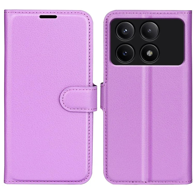 For Xiaomi Redmi K70E 5G / Poco X6 Pro 5G Case PU Leather Litchi Texture Folio Phone Cover