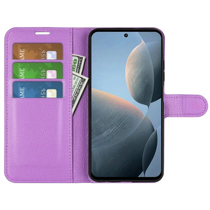 For Xiaomi Redmi K70E 5G / Poco X6 Pro 5G Case PU Leather Litchi Texture Folio Phone Cover
