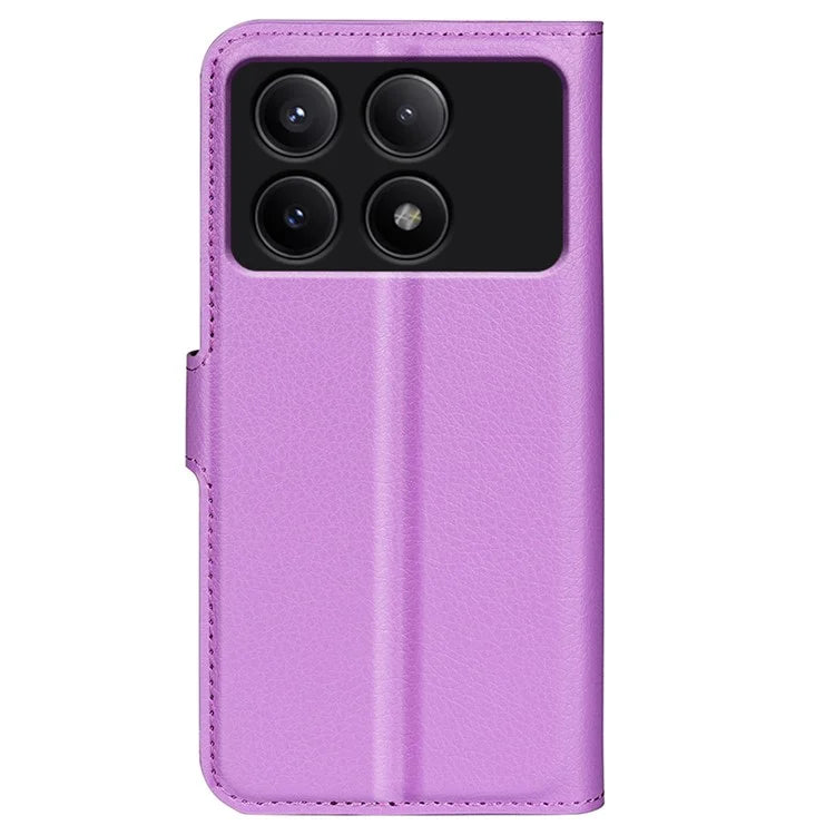 For Xiaomi Redmi K70E 5G / Poco X6 Pro 5G Case PU Leather Litchi Texture Folio Phone Cover