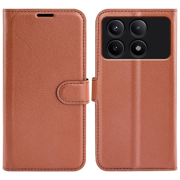 For Xiaomi Redmi K70E 5G / Poco X6 Pro 5G Case PU Leather Litchi Texture Folio Phone Cover