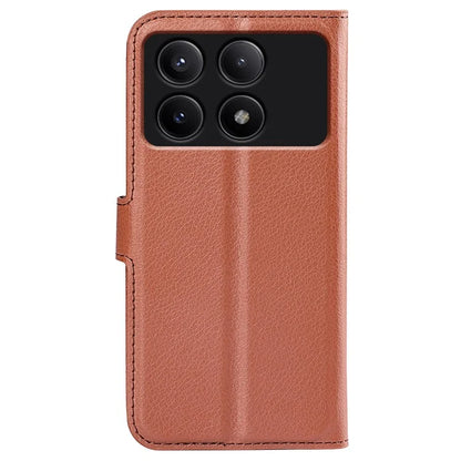 For Xiaomi Redmi K70E 5G / Poco X6 Pro 5G Case PU Leather Litchi Texture Folio Phone Cover