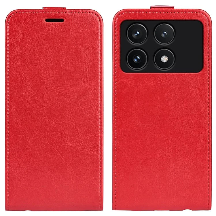 For Xiaomi Redmi K70 5G / K70 Pro 5G Leather Cover Vertical Flip Crazy Horse Texture Phone Case