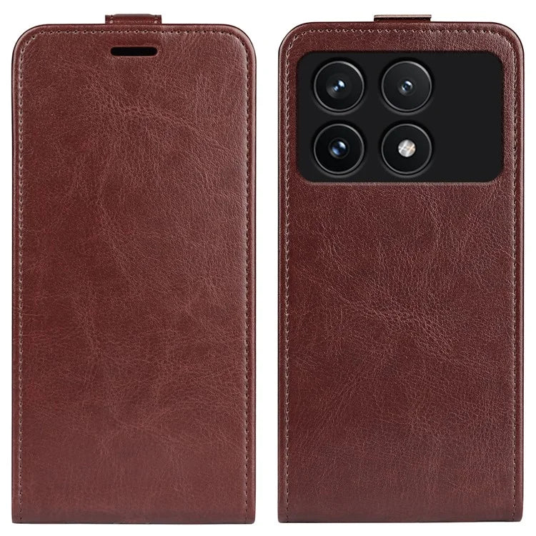 For Xiaomi Redmi K70 5G / K70 Pro 5G Leather Cover Vertical Flip Crazy Horse Texture Phone Case