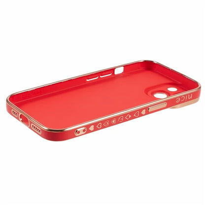 For iPhone 15 Plus TPU Case 6D Electroplating Love Heart Phone Cover