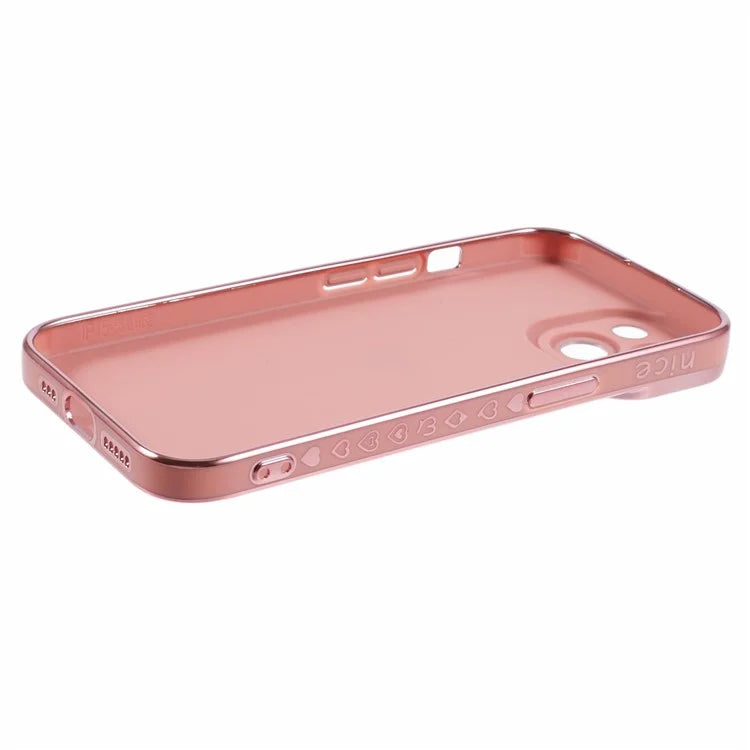 For iPhone 15 Plus TPU Case 6D Electroplating Love Heart Phone Cover