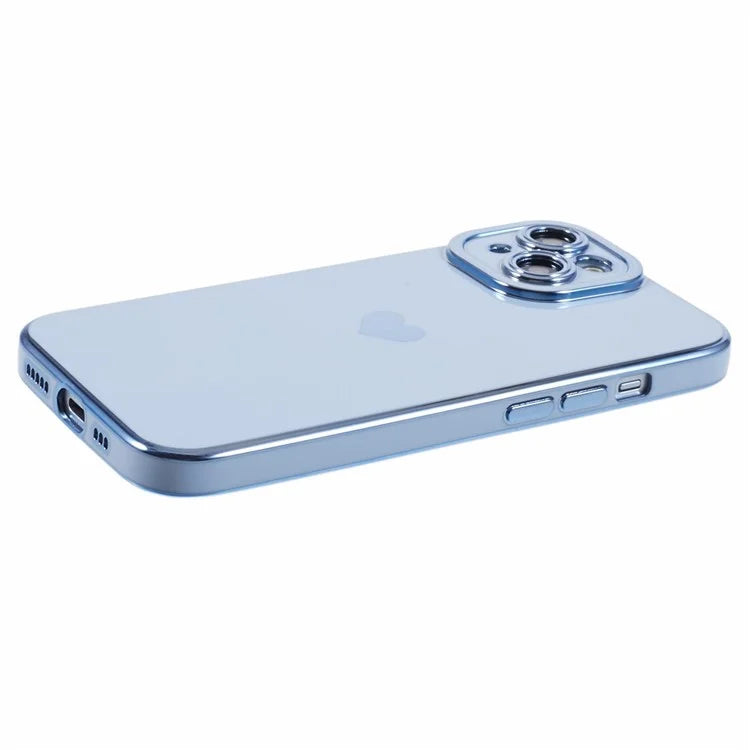 For iPhone 15 Plus TPU Case 6D Electroplating Love Heart Phone Cover