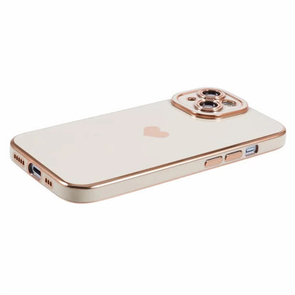 For iPhone 15 Plus TPU Case 6D Electroplating Love Heart Phone Cover