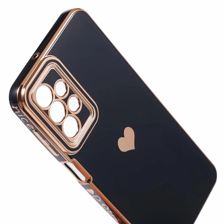 For Samsung Galaxy A23 4G / A23 5G (Global Version) Case 6D Electroplating Love Heart TPU Phone Cover