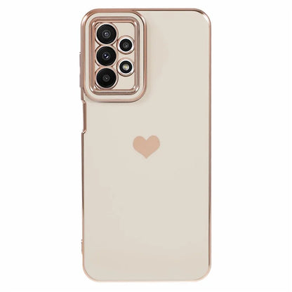 For Samsung Galaxy A23 4G / A23 5G (Global Version) Case 6D Electroplating Love Heart TPU Phone Cover