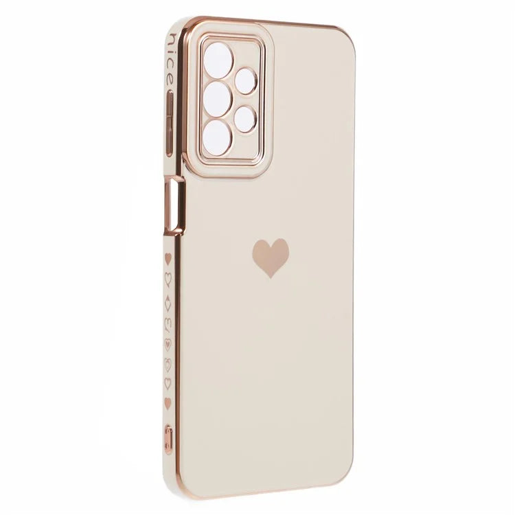 For Samsung Galaxy A23 4G / A23 5G (Global Version) Case 6D Electroplating Love Heart TPU Phone Cover
