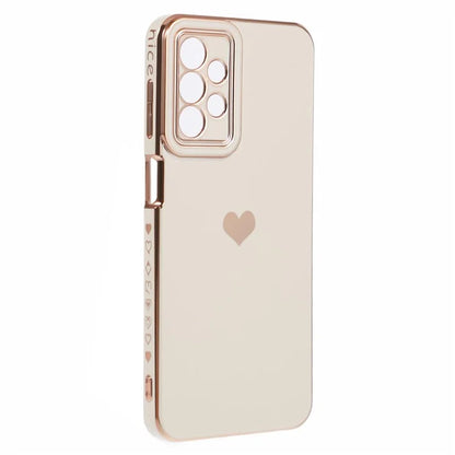 For Samsung Galaxy A23 4G / A23 5G (Global Version) Case 6D Electroplating Love Heart TPU Phone Cover