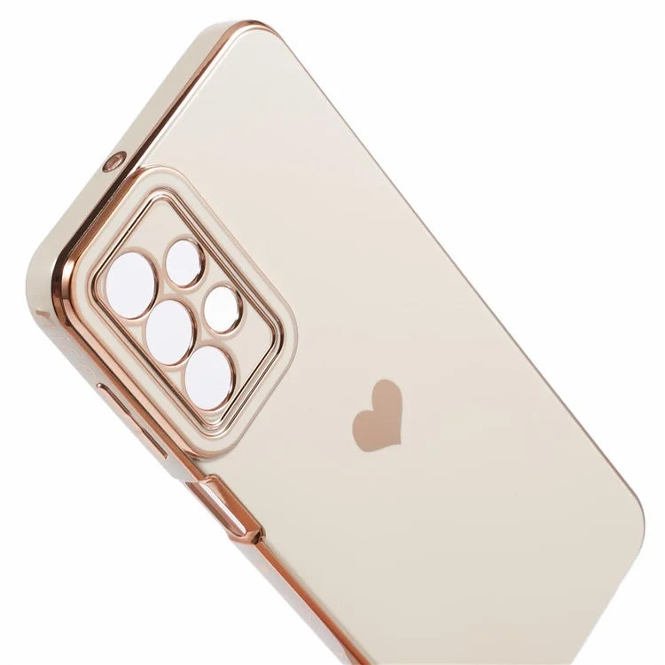 For Samsung Galaxy A23 4G / A23 5G (Global Version) Case 6D Electroplating Love Heart TPU Phone Cover