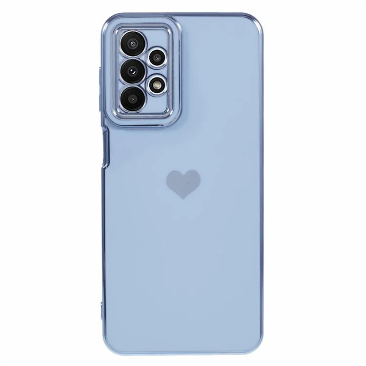 For Samsung Galaxy A23 4G / A23 5G (Global Version) Case 6D Electroplating Love Heart TPU Phone Cover
