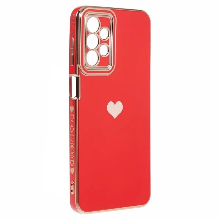 For Samsung Galaxy A23 4G / A23 5G (Global Version) Case 6D Electroplating Love Heart TPU Phone Cover