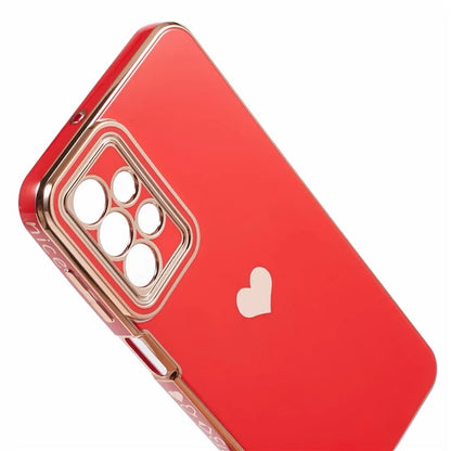 For Samsung Galaxy A23 4G / A23 5G (Global Version) Case 6D Electroplating Love Heart TPU Phone Cover