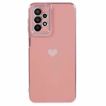 For Samsung Galaxy A23 4G / A23 5G (Global Version) Case 6D Electroplating Love Heart TPU Phone Cover