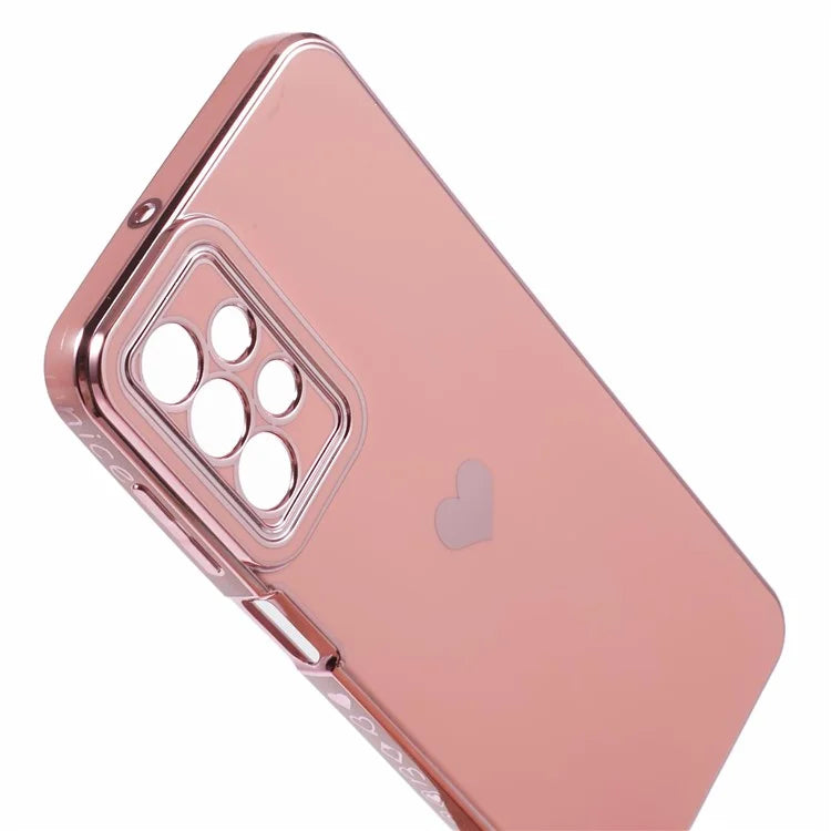 For Samsung Galaxy A23 4G / A23 5G (Global Version) Case 6D Electroplating Love Heart TPU Phone Cover